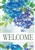 Hydrangeas Welcome on this Custom Décor standard house flag. Made in the USA.