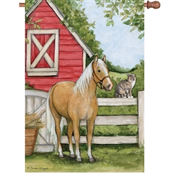 Palomino Horse Elite House Flag by Premier Kites.