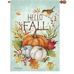 Hello Fall Elite House Flag by Premier Kites.