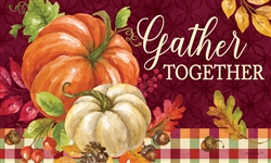 Gather Pumpkins on this Custom Décor indoor outdoor mat. Printed in the USA.