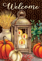 Fall Lantern on this Custom Décor standard house flag. Made in the USA.