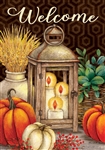 Fall Lantern on this Custom Décor garden flag. Printed in the USA.