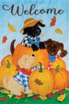 Pumpkins And Dogs on this Custom Décor Applique garden flag.