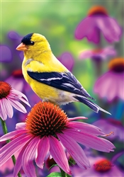 Goldfinch Glory on this Custom Décor standard house flag. Made in the USA.