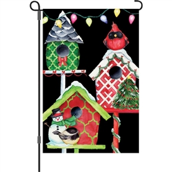 Christmas Birdhouse on this Premier Kites garden flag.