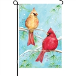 Winter Cardinals on a Premier Kites garden flag.