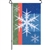 Snowflakes on this Premier Kites garden flag.