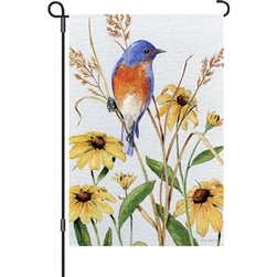 Bluebird And Susies on this Premier Kites garden flag.