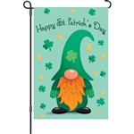 Saint Patrick's Day Gnome on this Premier Kites garden flag.