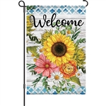 Welcome Flowers on this Premier Kites garden flag.
