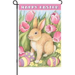 Premier Kites Easter Bunny Tulips Elite Garden Flag