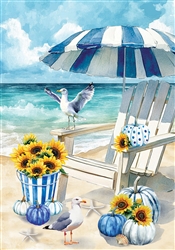Sunflower Beach on this Custom Décor garden flag. Printed in the USA.