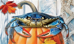 Blue Crab Pumpkin on this Custom Décor indoor outdoor mat. Printed in the USA.