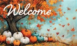 Maple Tree Pumpkins on this Custom Décor indoor outdoor mat. Printed in the USA.