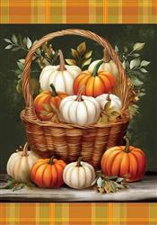 Pumpkin Basket on this Custom Décor garden flag. Printed in the USA.