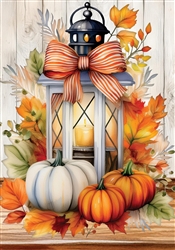 Pumpkin Lantern on this Custom Décor garden flag. Printed in the USA.