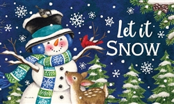 Woodland Snowman on this Custom Décor indoor outdoor mat. Printed in the USA.