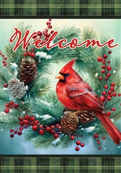 Cardinal Wreath on this Custom Décor standard house flag. Made in the USA.