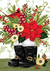 Santa Boots on this Custom Décor standard house flag. Made in the USA.