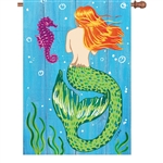 Mermaid And Seahorse house flag by Premier Kites.