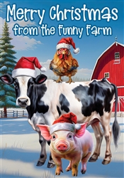 Funny Farm on this Custom Décor garden flag. Printed in the USA.