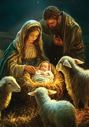 Nativity With Sheep on this Custom Décor standard house flag. Made in the USA.