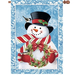 Snowman Wreath on this Premier Kites standard house flag.