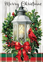 Cardinal Lantern on this Custom Décor standard house flag. Made in the USA.