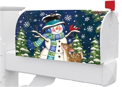 Woodland Snowman on this Custom Décor over sized mailbox cover.