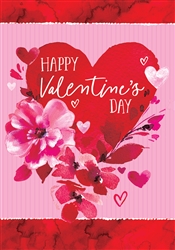 Heart And Flowers on this Custom Décor garden flag. Printed in the USA.