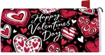 Black And Red Hearts on this Custom Décor standard mailbox cover.