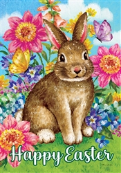 Brown Bunny on this Custom Décor garden flag. Printed in the USA.