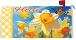 Daffodils And Butterfly on this Custom Décor standard mailbox cover.