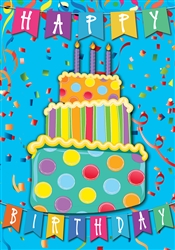 Happy Birthday on this Custom Décor standard house flag. Made in the USA.