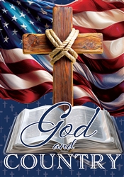 God And Country on this Custom Décor standard house flag. Made in the USA.