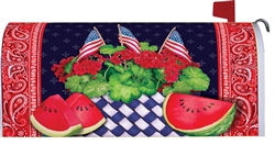 Watermelon And Flags on this Custom Décor standard mailbox cover.