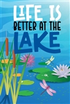 Life At The Lake on this Custom Décor Vinyl garden flag.