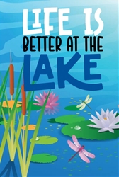 Life At The Lake on this Custom Décor Vinyl garden flag.