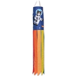 40 inch Space Cats Applique Wind Sock by Premier Kites that sways in a gentle breeze.