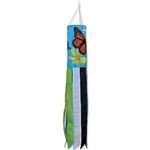 40 inch Butterflies Applique Wind Sock by Premier Kites that sways in a gentle breeze.