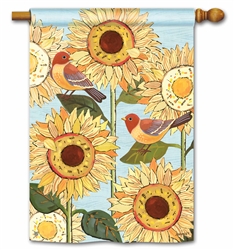 Sunflower Blooms on this Breeze Art standard house flag.