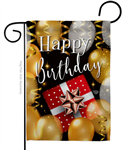 Happy Birthday on this Two Group garden flag. Printed in the USA.