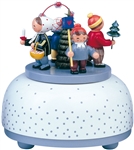 Children Christmas Parade Music Box hand crafted and hand painted. Made in Germany by KWO. Melody O Christmas Tree.