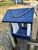 Blue And White Bird Feeder made of composite material. Holds 1 quart of seed. Hand made by a craftsman in the USA.