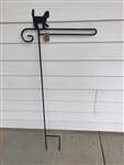 Cat Wrought Iron Garden Flag Stand. Made in the USA . In store pick up only.