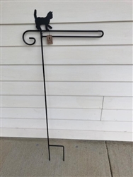 Cat Wrought Iron Garden Flag Stand. Made in the USA . In store pick up only.