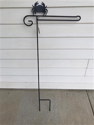 Crab Wrought Iron Garden Flag Stand. Made in the USA . In store pick up only.