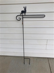 Deer Wrought Iron Garden Flag Stand. Made in the USA . In store pick up only.