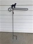Dog Wrought Iron Garden Flag Stand. Made in the USA . In store pick up only.