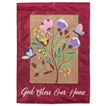 God Bless Our Home Applique on this Magnolia Garden, garden flag.